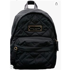 Marc Jacobs black nylon quilted backpack